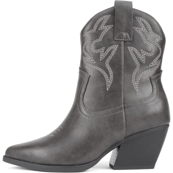 Blazing Ankle Boot Women Black Pointe Toe Low Heel - Picture 1 of 6